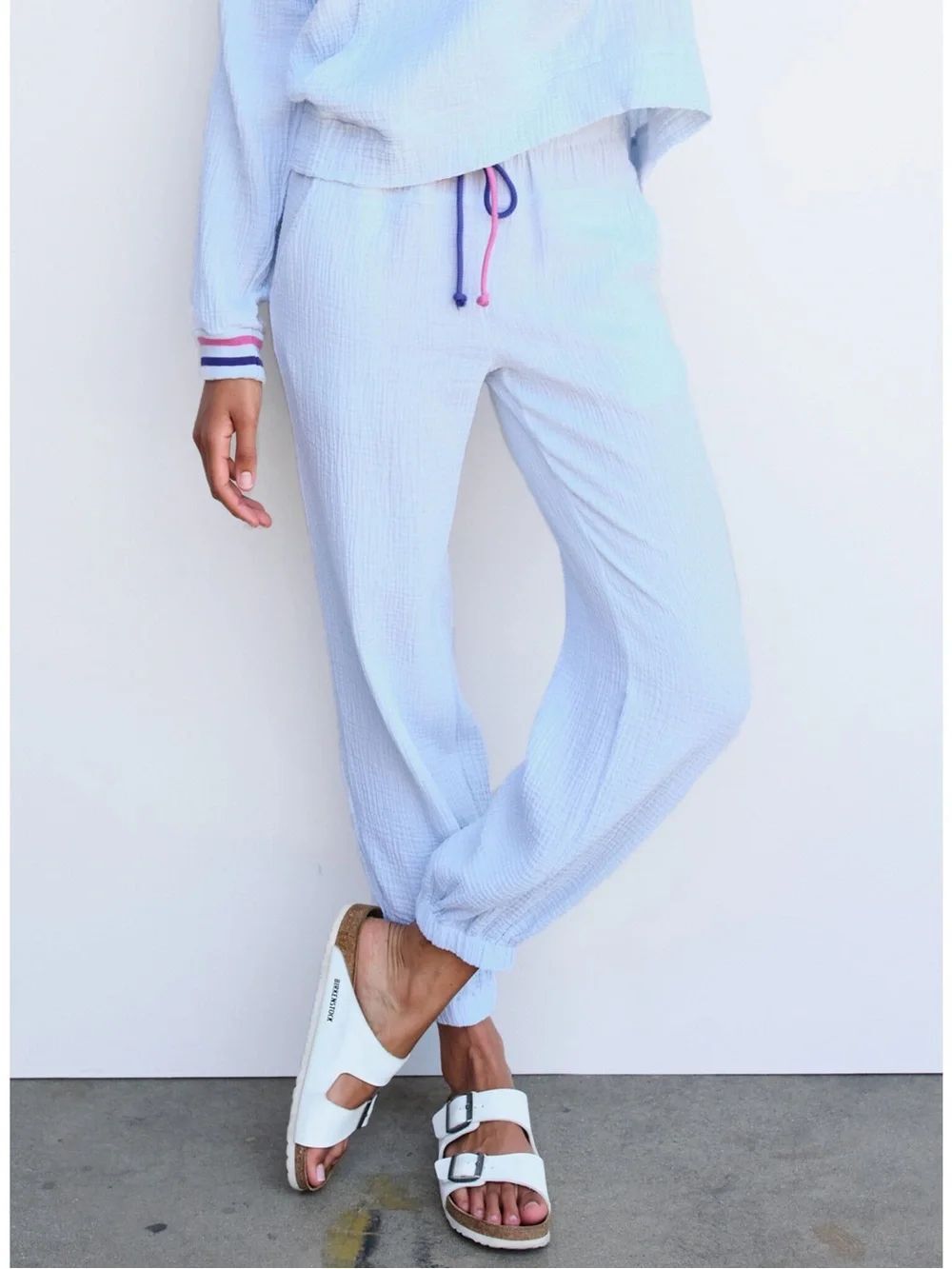 SundryāPull On Jogger Pant NWT Size Small Light Blue Gauze Cotton Breathable